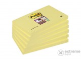 3M Postit Super Sticky 76x127mm öntapadó csomag jegyzettömb, 6x90lap, sárga