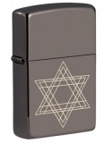 49685 Zippo öngyújtó Black Ice színben, Dávid csillag