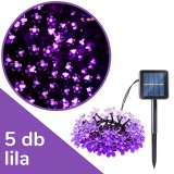 5 db Napelemes cseresznyevirág fényfüzér csomag &#8211; Lila