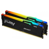 64GB 4800MHz DDR5 RAM Kingston Fury Beast RGB CL38 (2x32GB) (KF548C38BBAK2-64) (KF548C38BBAK2-64) - Memória