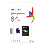 ADATA MICRO SDXC 64GB + ADAPTER UHS-I CLASS 10 (50 MB/S OLVASÁSI SEBESSÉG)