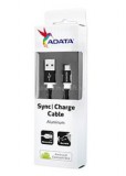 ADATA Sync and Charge USB- micro USB fekete töltő/adatkábel (AMUCAL-100CMK-CBK)