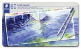 Akvarell ceruza készlet, hatszögletű, fém doboz, STAEDTLER Karat&reg; aquarell 125, 60 különböző szín (TS125M60)
