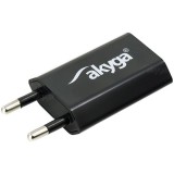 Akyga USB-s hálózati töltő adapter USB 5V/1A fekete  (AK-CH-03BK) (AK-CH-03BK) - Töltők
