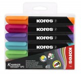 Alkoholos marker, 3-5 mm, kúpos, KORES K-Marker, 6 különböző szín (IK20902)