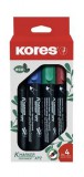 Alkoholos marker készlet, 1-3 mm, vágott, KORES Eco K-Marker, 4 különböző szín (IK20784)
