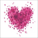 Ambiente Heart of Hearts Rose papírszalvéta 33x33cm, 20db-os