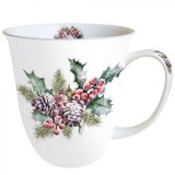 Ambiente Holly and Berries porcelánbögre 0,4l