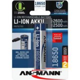 ANSMANN 18650 Li-ion 2600mAh USB-vel tölthető védett akkumulátor (1307-0002)