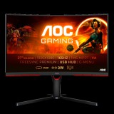 AOC Ívelt Gaming 165Hz VA monitor 27" C27G3U/BK, 1920x1080, 16:9, 250cd/m2, 1ms, 2xHDMI/DisplayPort/4xUSB, hangszóró (C27G3U/BK) - Monitor