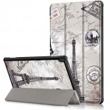 Apple iPad Air 2, mappa tok, Eiffel torony, térkép minta, Smart Case, szürke (89445) - Tablet tok