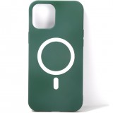 Apple iPhone 11, Szilikon tok, mágnes gyűrűvel, MagSafe töltővel kompatibilis, Wooze Magsafe Case, zöld (101367) - Telefontok