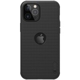 Apple iPhone 12 Pro Max, Műanyag hátlap védőtok, szilikon keret, légpárnás sarok, logo kivágással, Nillkin Super Frosted Pro, fekete (RS103117) - Telefontok