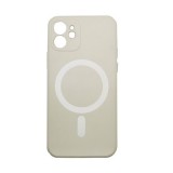 Apple iPhone 13 Mini, Szilikon tok, mágnes gyűrűvel, MagSafe töltővel kompatibilis, Wooze Magsafe Case, fehér (125731) - Telefontok