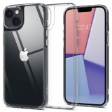 Apple iPhone 14 Plus, Műanyag védőkeret, edzett üveg hátlap, Spigen Quartz Hybrid Crystal, átlátszó (125593) - Telefontok