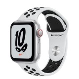 Apple Watch Nike SE (v2) GPS+Cellular 44mm ezüstszínű alumíniumtok, platinaszín-fekete Nike sportszíj (MKT63HC/A) (MKT63HC/A) - Okosóra