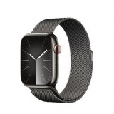 Apple Watch S9 Cellular 41mm Graphite Stainless Steel Case with Graphite Milanese Loop MRJA3