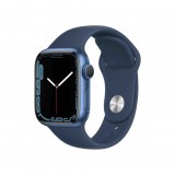 Apple Watch Series 7 GPS 41mm kék aluminium tok, mély indigókék sportszíj (MKN13HC/A) (MKN13HC/A) - Okosóra