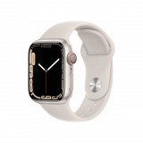 Apple Watch Series 7 GPS+Cellular 41mm csillagfény alumínium tok, csillagfény sportszíj (MKHR3HC/A) (MKHR3HC/A) - Okosóra
