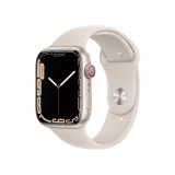 Apple Watch Series 7 GPS+Cellular 45mm csillagfény alumínium tok, csillagfény sportszíj (MKJQ3HC/A) (MKJQ3HC/A) - Okosóra
