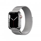 Apple Watch Series 7 GPS+Cellular 45mm ezüstszínű rozsdamentes acél tok, ezüstszínű milánói szíj (MKJW3HC/A) (MKJW3HC/A) - Okosóra