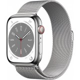 Apple Watch Series 8 Edelstahl Cellular 45mm Silber (Milanaise silber) (MNKJ3FD/A) - Okosóra