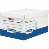 Archiválókonténer, karton, ultra erős, nagy, FELLOWES Bankers Box Basic, kék-fehér (IFW44746)