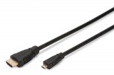 Assmann HDMI High Speed connection cable, type D - A 1m Black AK-330109-010-S