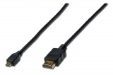 Assmann HDMI High Speed connection cable, type D - A 1m Black AK-330115-010-S
