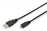 Assmann USB 2.0 connection cable, type  A - micro B 1,8m Black AK-300110-018-S