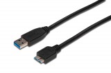 Assmann USB 3.2 connection  cable, type A - micro B 1m Black AK-300116-010-S