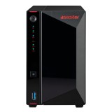 Asustor AS5202T Nimbustor 2, 2GB RAM, 2xHDD, 3xUSB 3.2, 2xRJ-45, Gigabit Ethernet, Fekete NAS szerver