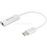 Átalakító Kábel - USB-C to Audio Adapter (USB-C, 1x 3,5 mm jack, fehér) (SANDBERG_136-27)