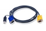 ATEN USB KVM Cable with 3 in 1 SPHD and built-in PS/2 to USB converter 3m Black 2L-5203UP