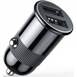 Autós töltő, Szivargyújtós töltő, 15W, 2 x USB aljzat, gyorstöltés, Joyroom Mini C-A06, fekete (RS101513) - Autós Töltők