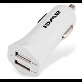 AWEI autós töltő 2 USB aljzat (5V/1000mA, 5V/2400mA, gyorstöltés támogatás) FEHÉR (C-300_W) (C-300_W) - Autós Töltők