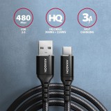 AXAGON BUCM-AM15AB HQ USB-C USB-A Cabel 1, 5m Black
