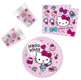 Aztadejo Hello Kitty Fashion party szett 36 db-os 23 cm-es tányérral