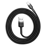 Baseus Cafule USB-Lightning töltőkábel, 2.4A, 0.5m, szürke-fekete (CALKLF-AG1) (CALKLF-AG1) - Adatkábel