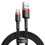Baseus Cafule USB-USB-C töltőkábel 2m piros-fekete (CATKLF-C91)