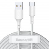 Baseus Simple Wisdom USB-A - USB-C kábel 2db 1.5m fehér (TZCATZJ-02) - Adatkábel