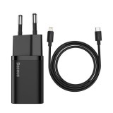 Baseus Super Si 1C fast charger USB Type C 20W Power Delivery + USB cable Type C - Lightning 1m black (TZCCSUP-B01)