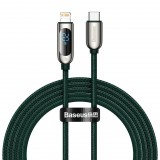 Baseus USB-C-Lightning kábel kijelzővel, PD, 20 W, 2m, zöld (CATLSK-A06) (CATLSK-A06) - Adatkábel