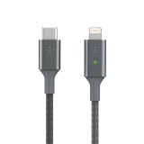 Belkin BOOST CHARGE Smart LED USB-C - Lightning kábel szürke (CAA006bt04GR) (CAA006bt04GR) - Adatkábel