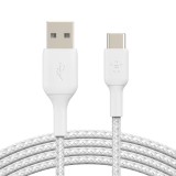 Belkin BOOST CHARGE USB-C - USB-A harisnyázott kábel 2m fehér (CAB002bt2MWH) (CAB002bt2MWH) - Adatkábel