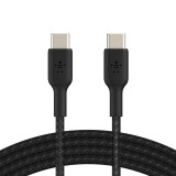 Belkin BOOST CHARGE USB-C - USB-C harisnyázott kábel 1m fekete (CAB004bt1MBK) (CAB004bt1MBK) - Adatkábel