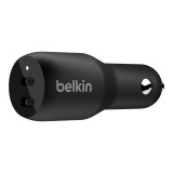 Belkin BoostCharge 2xUSB-C autós töltő 36W fekete (CCB002btBK) (CCB002btBK) - Autós Töltők
