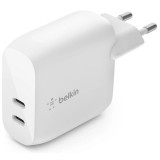 Belkin BoostCharge Dual USB-C PD Wall adapter 40W fehér (WCB006vfWH) (WCB006vfWH) - Töltők