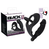 Black Velvets Black Velvet - péniszes análvibrátor pénisz- és heregyűrűvel (fekete)