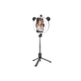 Bluetooth tripod selfie állvány led lámpával Borofone BY6 Perfectpic fekete